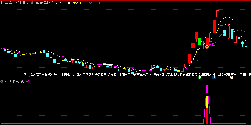 精选【2024回马枪】主图/副图/选股指标，有上涨，有回踩，再次转强！