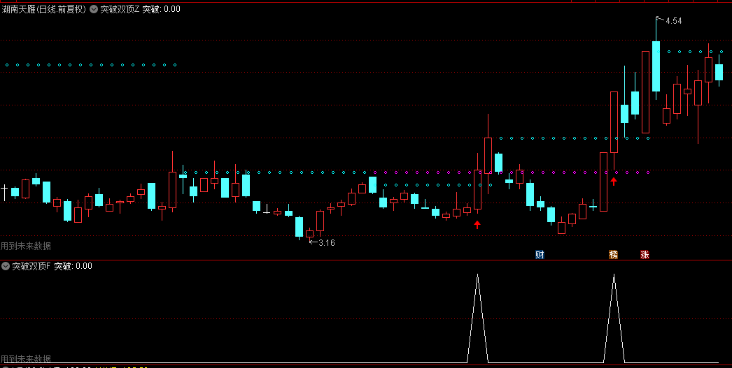 【突破双顶】主图/副图/选股指标，突破小双顶+突破中双顶，寻找特定双顶形态