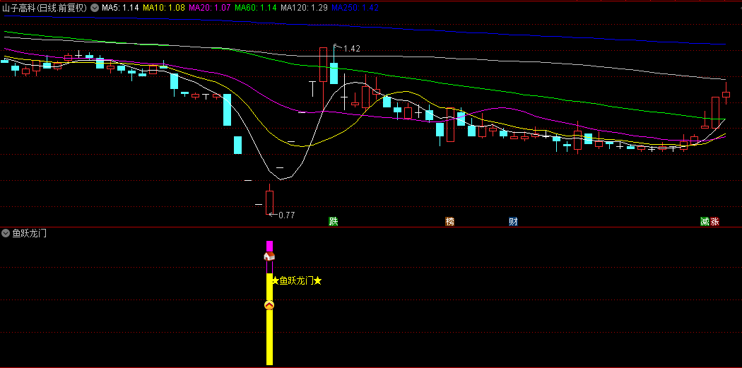 通达信精品【鱼跃龙门】副图+选股指标，阴线大幅下跌，捕获一波拉升行情！