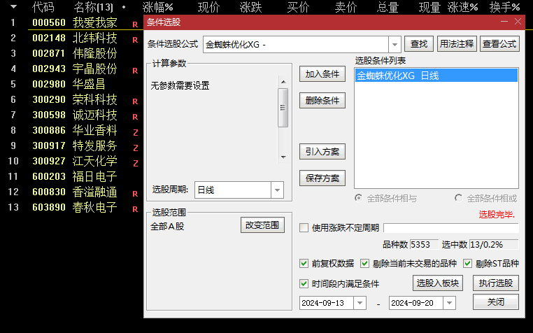 精【金蜘蛛优化】副图+选股指标，显著降低误报，有效提升了整体成功率，手机可用！