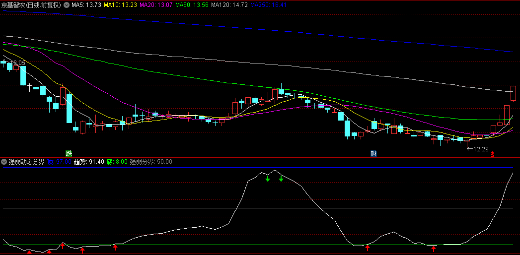 【强弱动态分界】副图指标，个股活力衡量新视角，找到个股强弱的明确信号