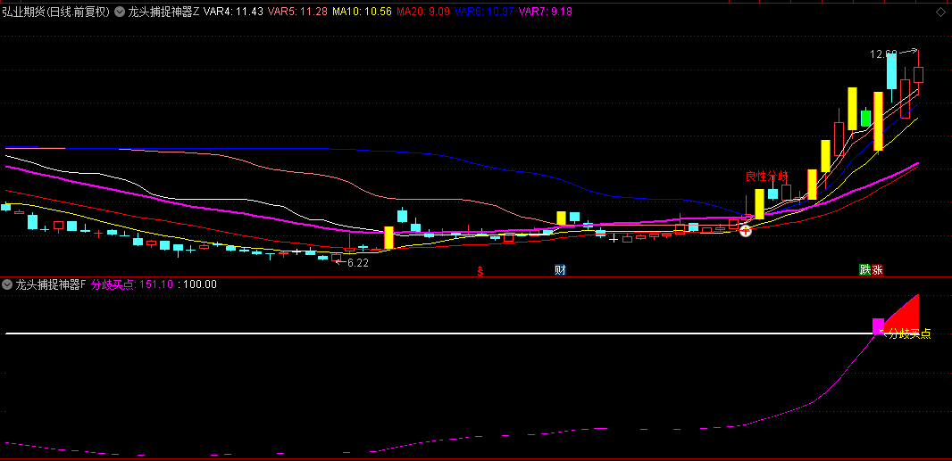 【龙头捕捉神器】主图和副图指标，专为捕捉龙头股设计，结合成交额精准分析，提供直观买点信号