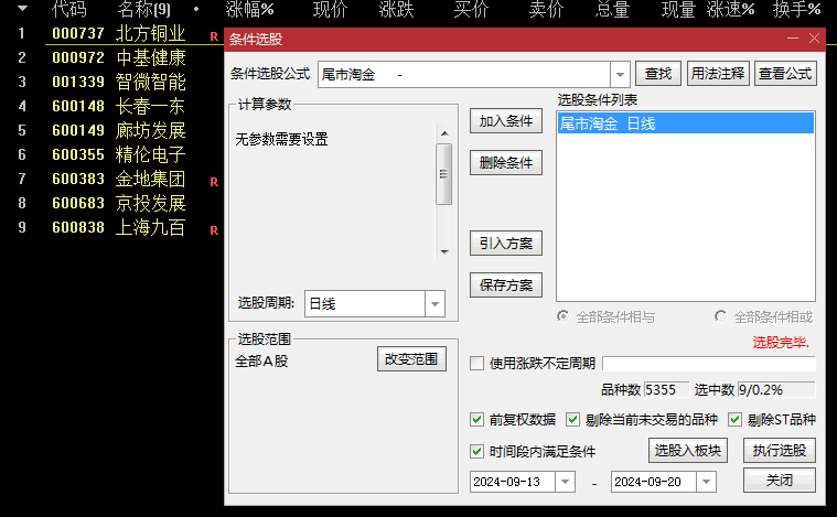 今选【尾市淘金】副图/选股指标，高胜率尾盘选股秘籍，捕捉市场尾声中的机遇