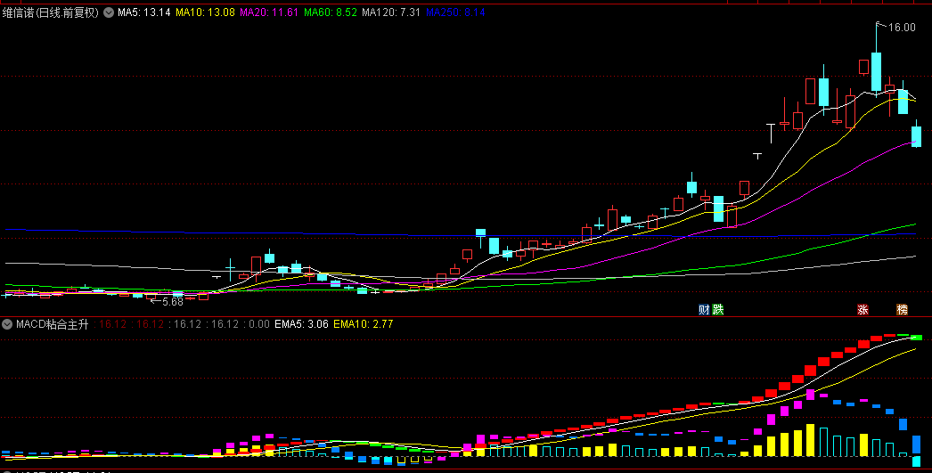 【MACD粘合主升浪】副图指标，揭秘波段主升浪的秘密武器，巧妙融合MACD与均线粘合精髓！