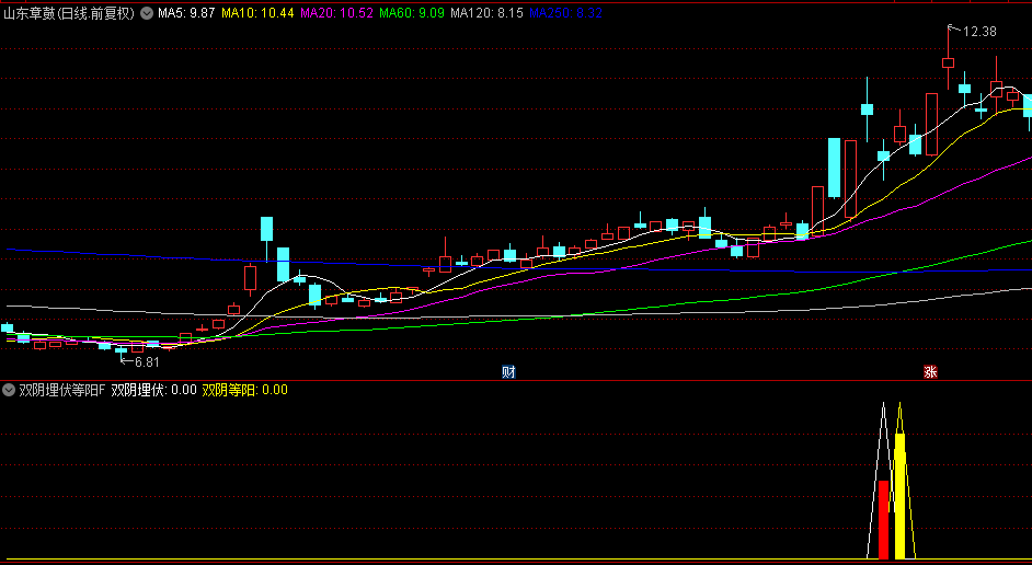 【双阴埋伏等阳双信号】副图+选股指标，两阴线埋伏+双阴后阳，手机电脑通用，无未来函数！