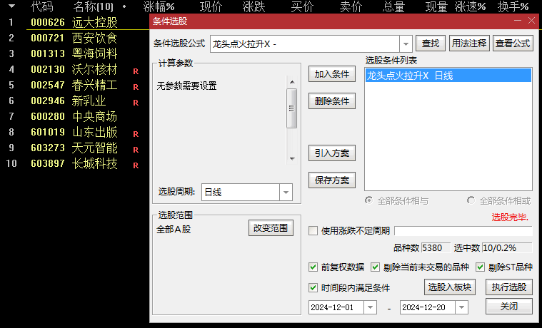 优选【龙头点火拉升】副图+选股指标，龙头潜力股多头排列，具备短期内大幅上涨的潜力！