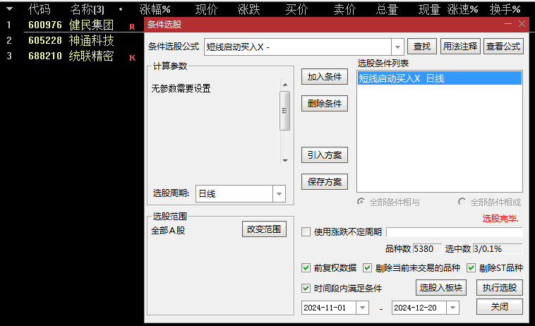 通达信【短线启动买入】副图/选股指标，短线持有3天，胜率88%！