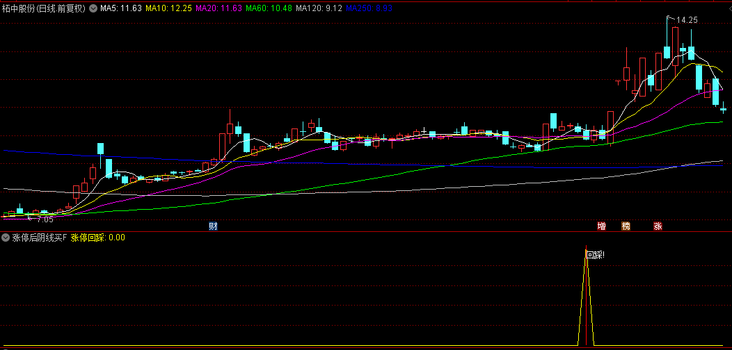 【涨停后阴线买】副图/选股指标，涨停后阴线回踩买入，用了小盈经常有！