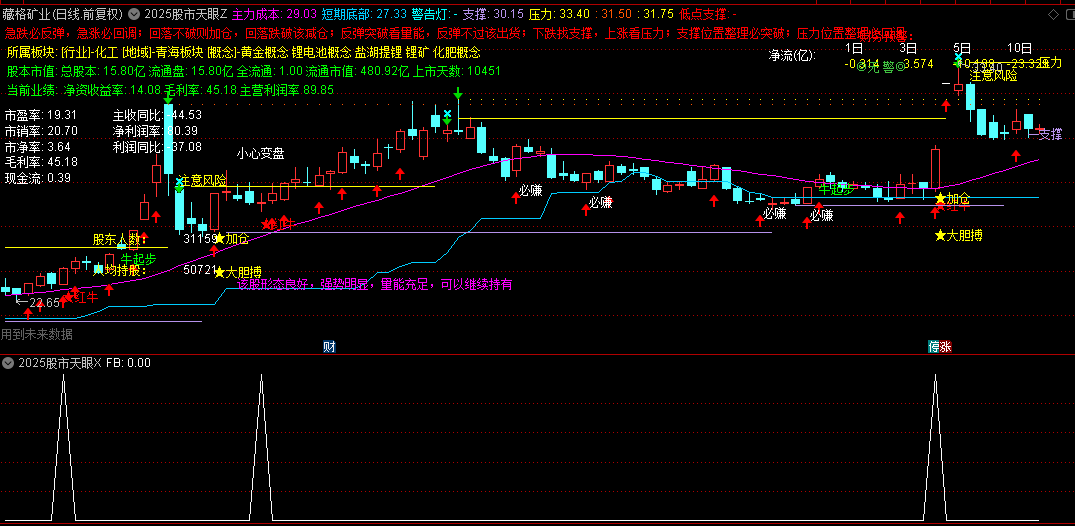 【2025股市天眼监测系统】主图/副图/选股指标，手机+电脑智能化交易辅助工具，不加密源码版！