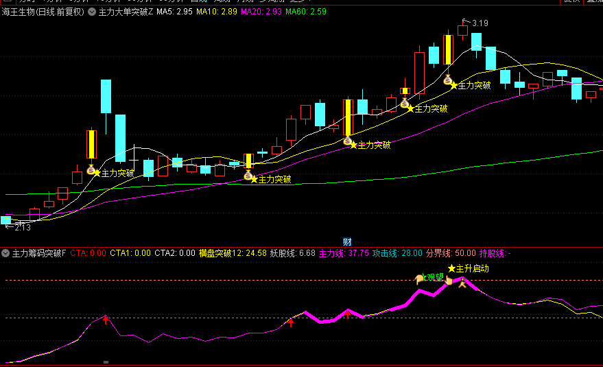 【主力大单突破】主图+副图+选股指标，基于主力资金动向和价格突破逻辑，快速锁定潜在拉升目标