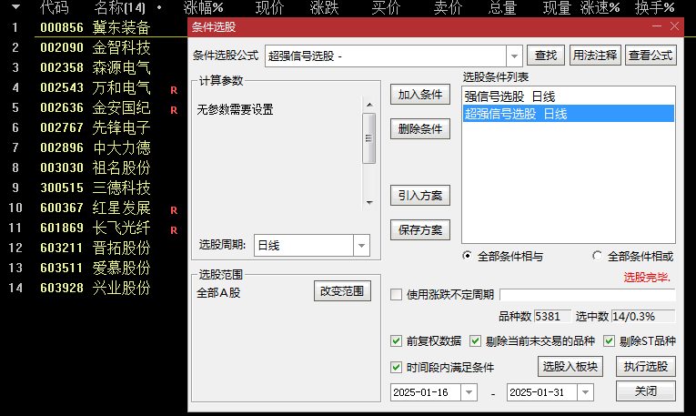 优选【智能力量2】副图/选股指标，动能强度量化+趋势共振，有效识别突破行情！