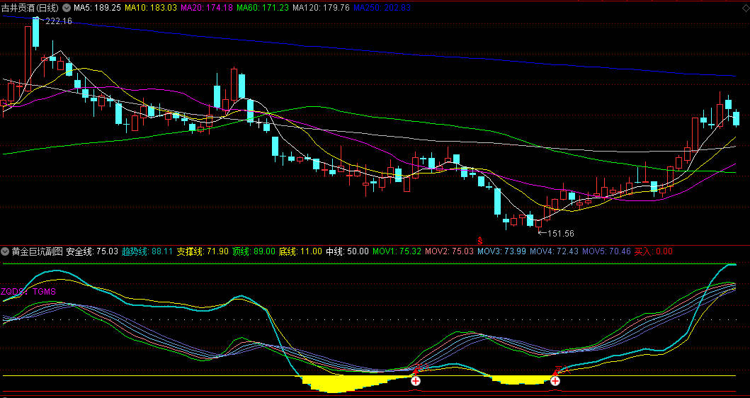 通达信【黄金巨坑】副图+选股指标，震荡市场寻底，附带有使用方法！